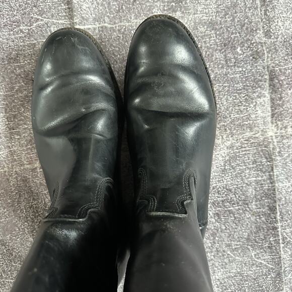 Men\'s Vintage 50\'s Frye USA Black Talon Ankle Zip Black Leather Jet Boots Sz 10 main image 6